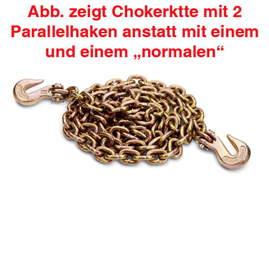 Choker chain 2 m, with 1 hook and 1 parallel hook, breaking load 8 t