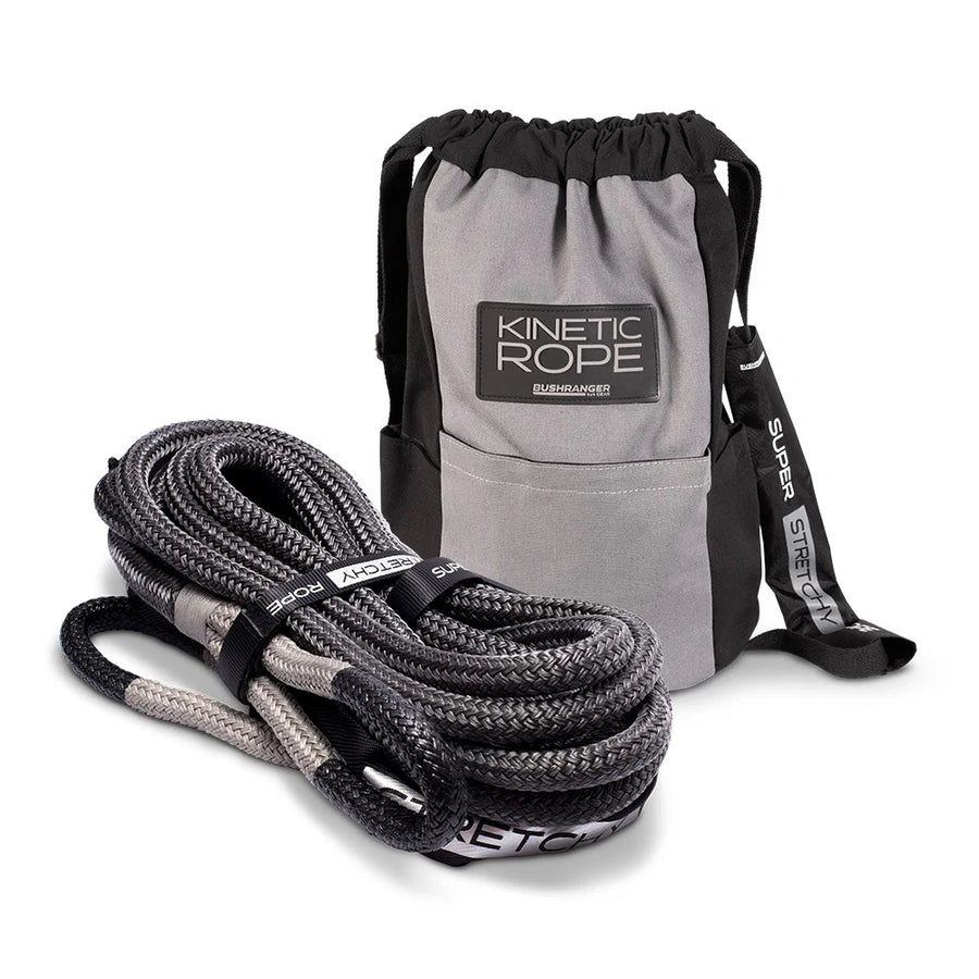 Bushranger Kinetic Recovery Rope 9m x 25mm, incl. Storage Bag