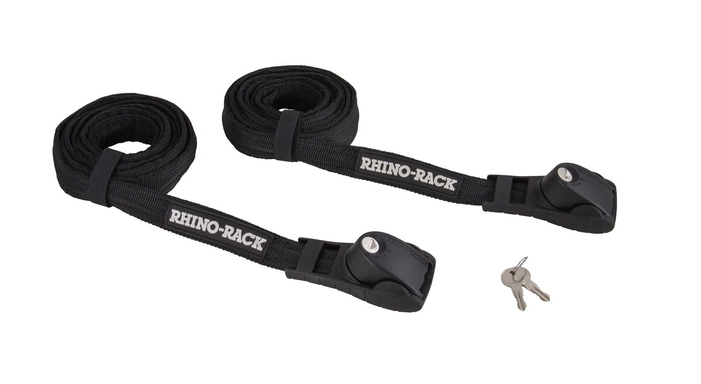 Rhino Rack Zurrgurt (2) mit absperrb. Schloss, Gummischutz, 2,5m lang, schwarz