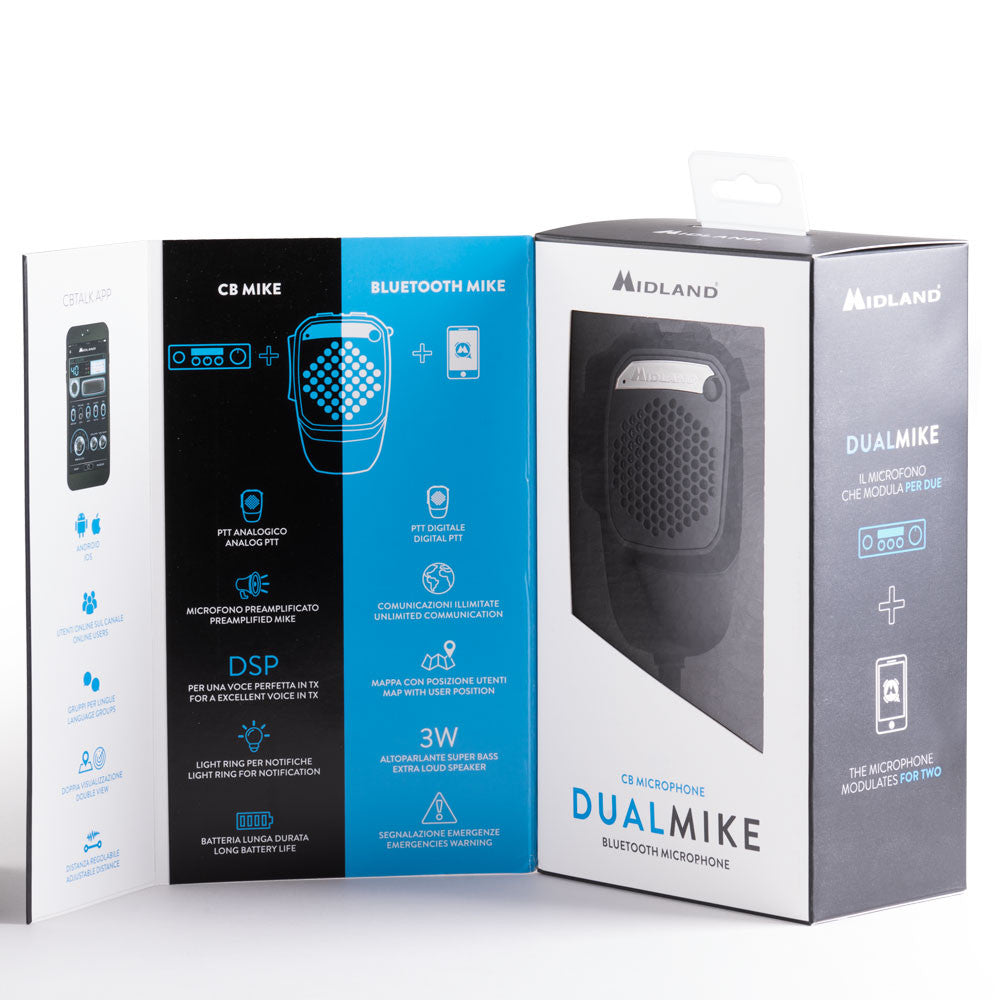 Midland Dual Mike 4 Pin V1, Bluetooth und CB Mikrofon