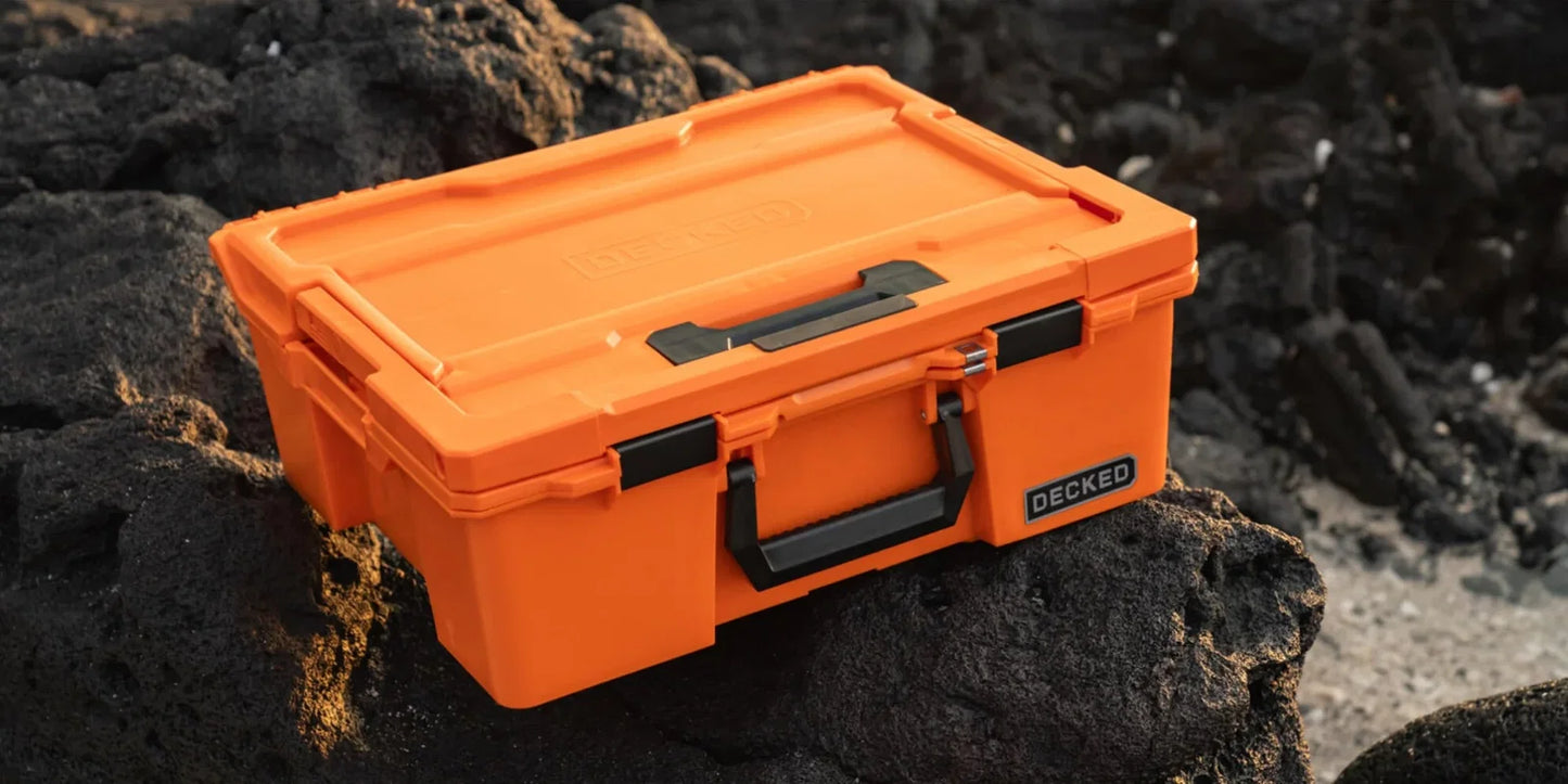 DECKED D-co Case - Halfrack 32, Blaze Orange mit schwarzen Verschlüssen