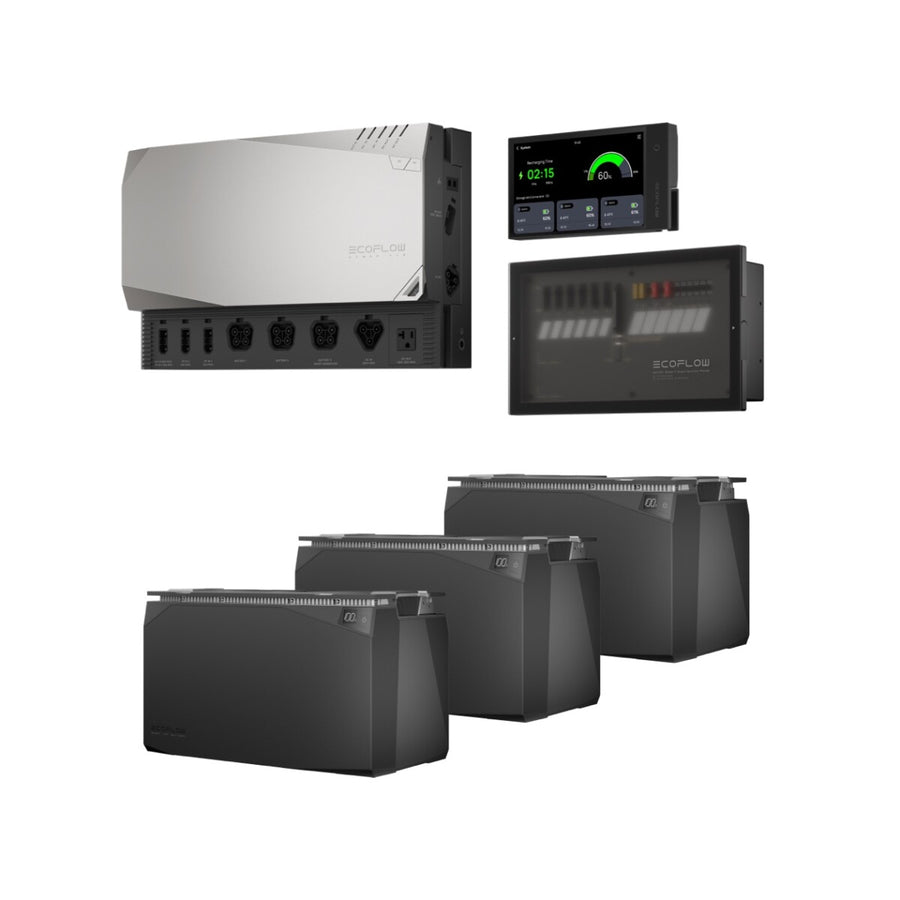 EcoFlow Independence Kit with Power Hub, Distribution Panel, Monitor, Cable Pack, and 5 kWh Battery Set
