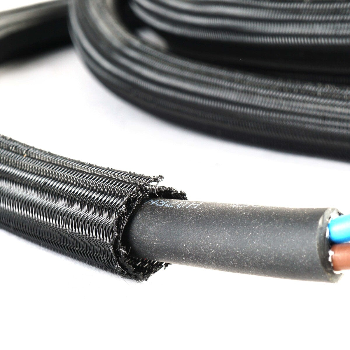WATTSTUNDE® Geflechtsschlauch offen 13 mm schwarz 5 Meter