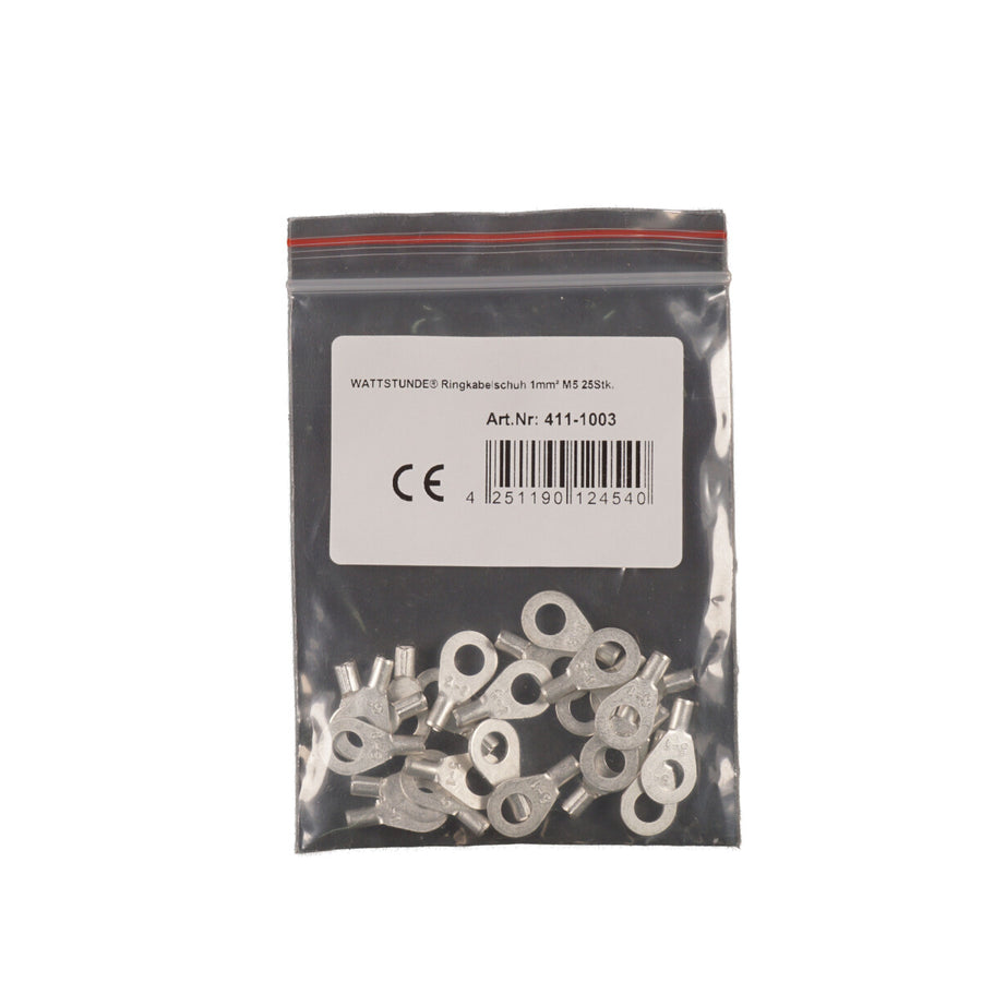 WATTSTUNDE® Ringkabelschuh 1 mm² M5 25 Stk.