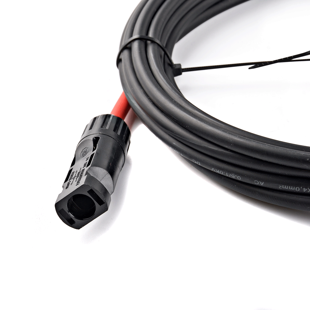 WATTSTUNDE® Solaranschlusskabel 2x4 mm² Typ-MC4/Aderendhülse 5 m schwarz