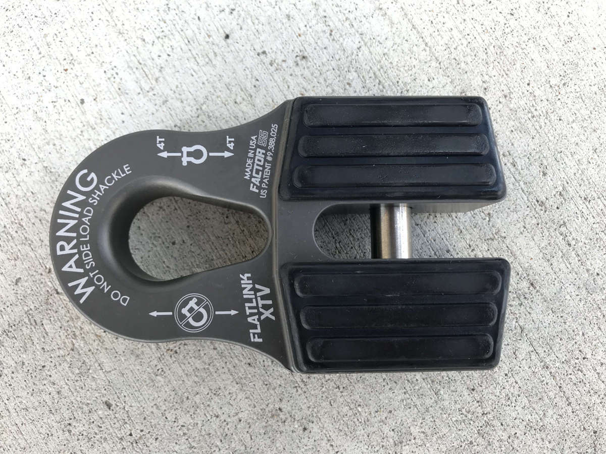 "FACTOR 55" FLATLINK XTV (ATV and UTV) WINCH SHACKLE MOUNT, GRAY