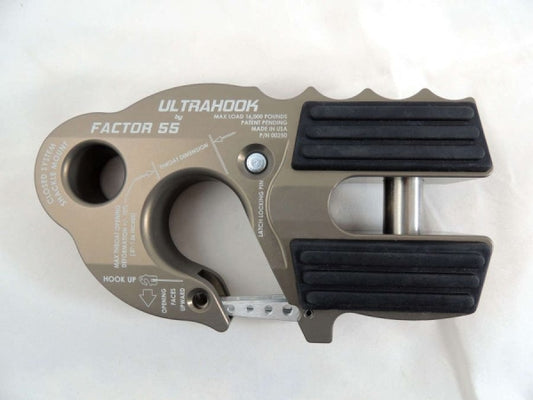 "FACTOR 55" ULTRAHOOK WINCH HOOK WITH SHACKLE MOUNT, GRAY