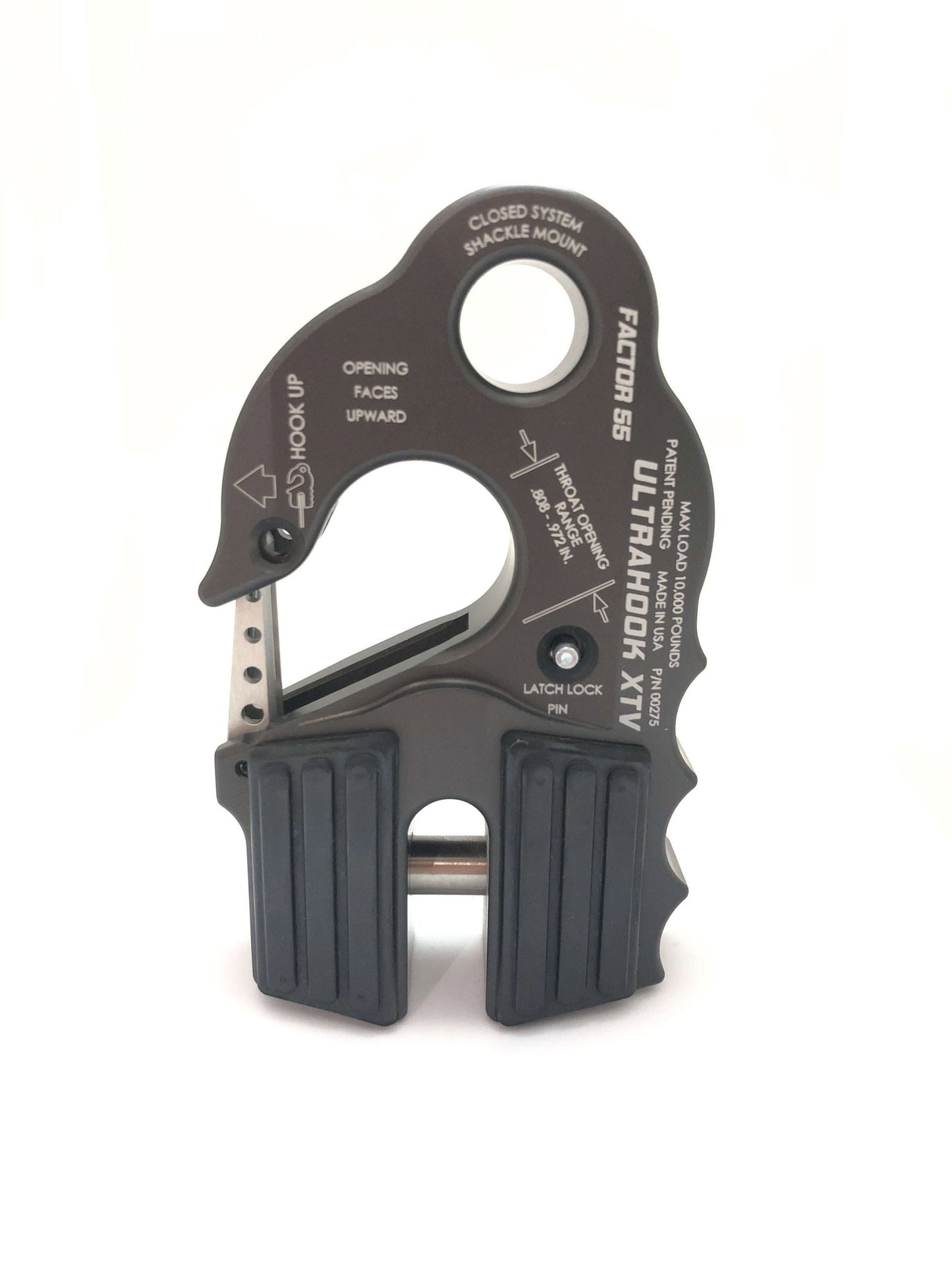 "FACTOR 55" ULTRAHOOK XTV WINCH HOOK WITH SHACKLE MOUNT, GRAY