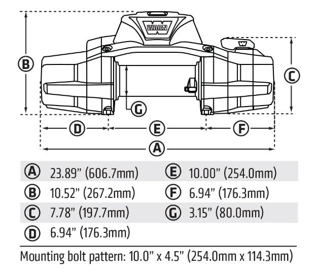 WARN Seilwinde ZEON XD 10 12V 4.535 kg Zugkraft inkl. Kunststoffseil