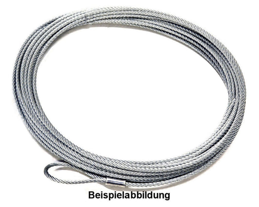 Stahlseil 38 m x 10 mm für M12000, MBK 70,33 kN, SE Kausche, Haken + Kabelschuh