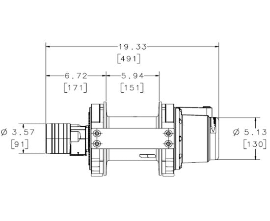 WARN Hubzug "HY3000" CCW, hydraulisch, Hublast 1.361 kg, Übersetzung 21:1