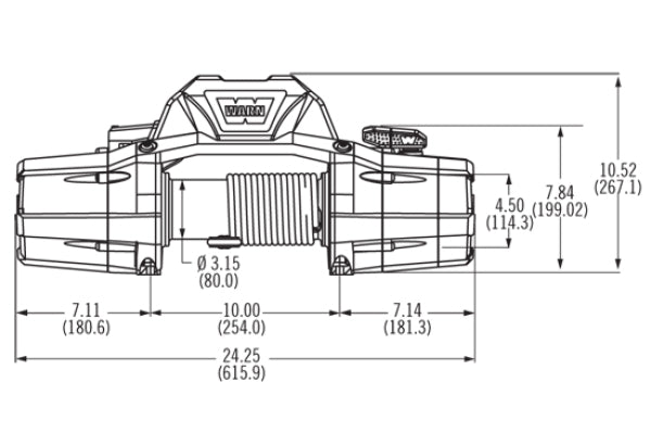 CABLE WINCH WARN ZEON 10 12V 4,500 KG PULLING FORCE