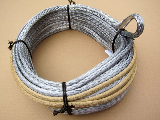 Kunststoffseilset Dynatec 38x9mm, Alu- Seilfenster, Haken 2to (weiß)