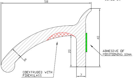 Verbreiterungsprofil 5cm, 2 x 1,5m zum Aufschrauben, mit Befestigungskit