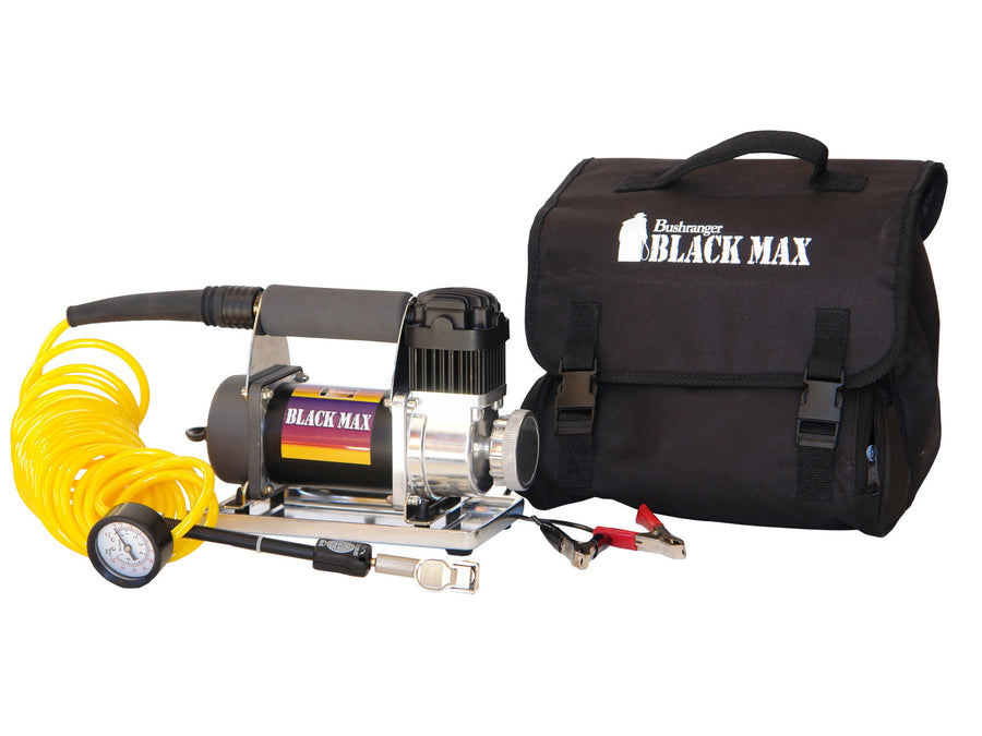 Bushranger Black Max Compressor 12V with Battery Clamps, 40 LPM at 2 BAR