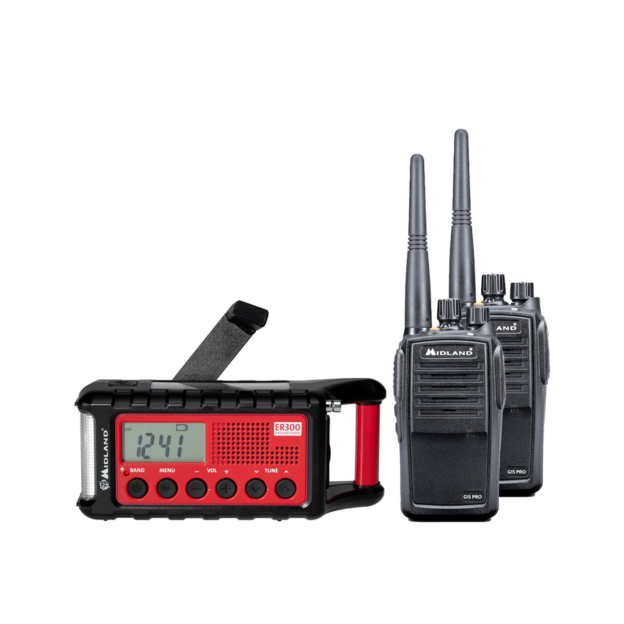 Outdoor set PMR-Premium: G15 Pro radios + hand-crank radio