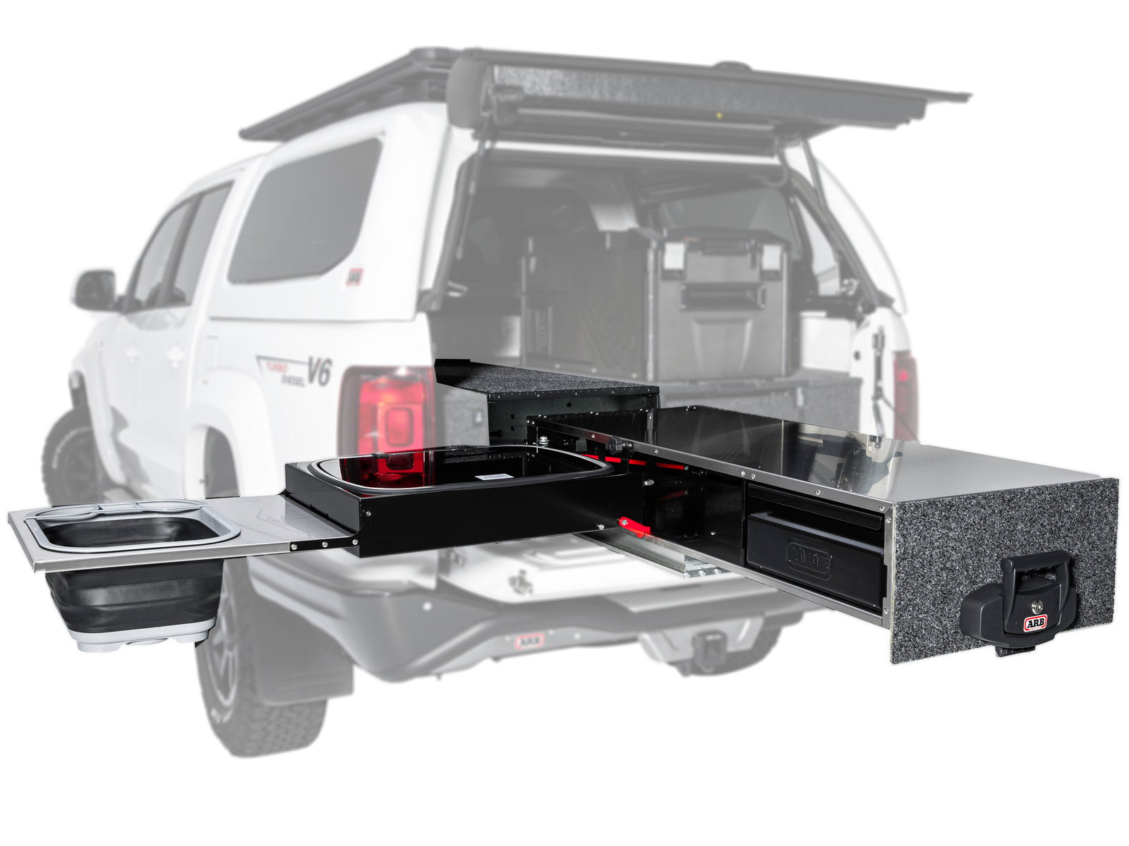 ARB Slide Kitchen 1355mm Schublade inkl. Kocher, Ablage, Schublade & Spülbecken