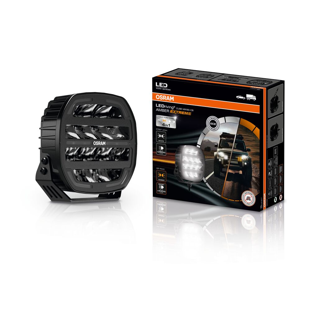 OSRAM LED Scheinwerfer MX180-CB Amber Extreme, 7" rechteckig, 12/24V
