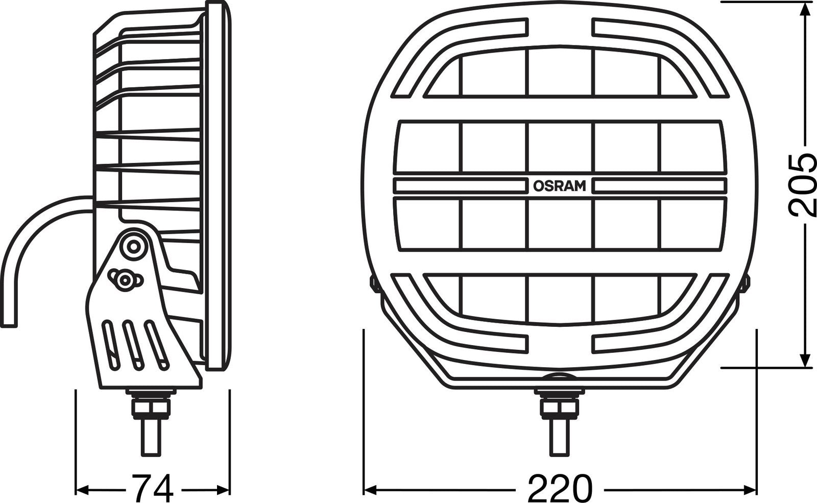 OSRAM LED Scheinwerfer MX230-CB Amber Extreme, 9" rechteckig, 12/24V