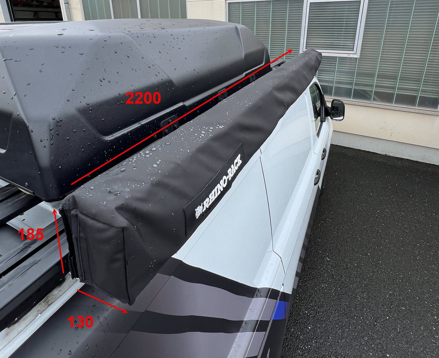 Rhino Rack Sunseeker Markise freitragend 2200mm breit x 2000mm, inkl. Halter