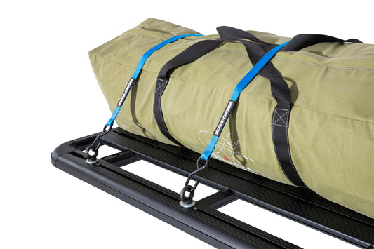 Rhino Rack Zurrgurt (2), Klemmschloß mit Gummischutz und Haken, 3m lang, blau