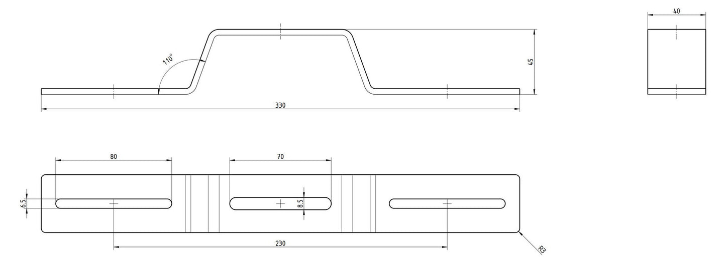 Dachzelt Halter Set für Rhino Rack Plattformen