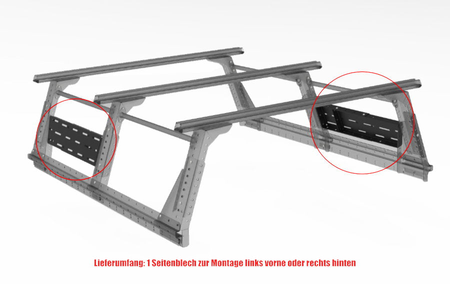 Muli-Rack Seitenblech XtraCab, vorne links bzw. hinten rechts (1 Stk.)