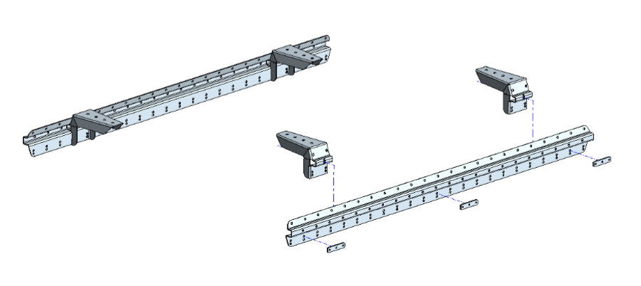 Muli-Rack Ladesystem "flach" XtraCab, inkl. Schraubensatz