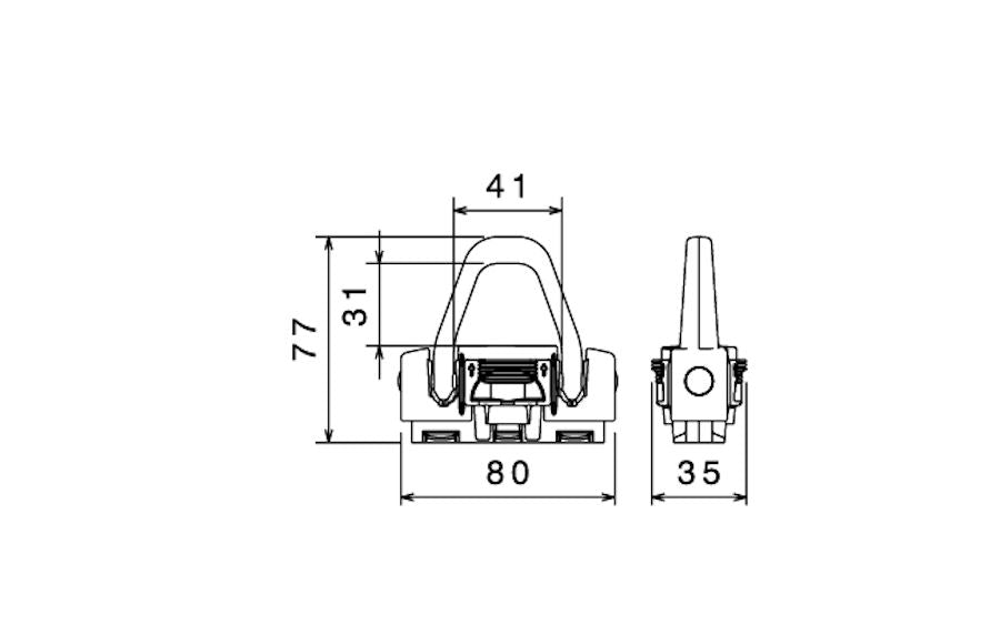 KERL 1000 Zurrpunkt f. Airline Schienen Belastbarkeit 1000 daN Öffnung D=25mm