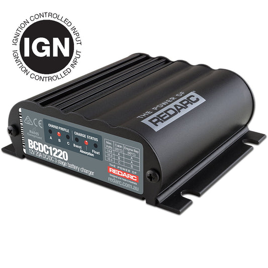 REDARC BCDC1220-IGN, Battery Charger, DC-DC, Ignition Input, 12V 20A