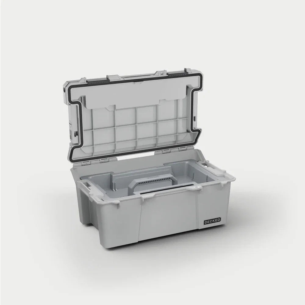 DECKED D-co Case - Sixer 16, Cool Gray mit schwarzen Verschlüssen