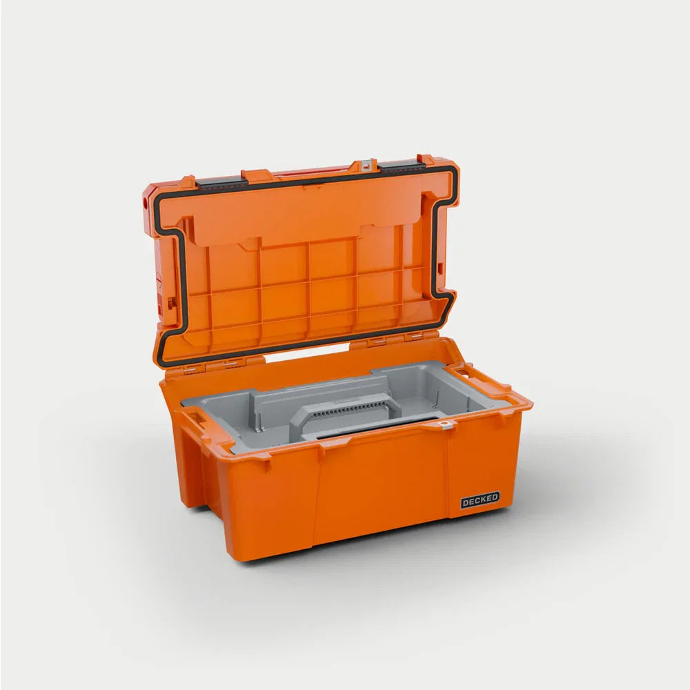 DECKED D-co Case - Sixer 16, Blaze Orange mit schwarzen Verschlüssen