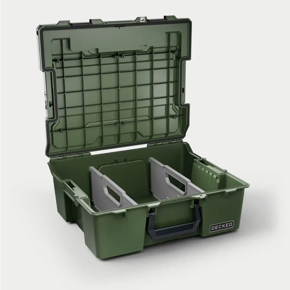 DECKED D-co Case - Halfrack 32, Ranger Green mit schwarzen Verschlüssen