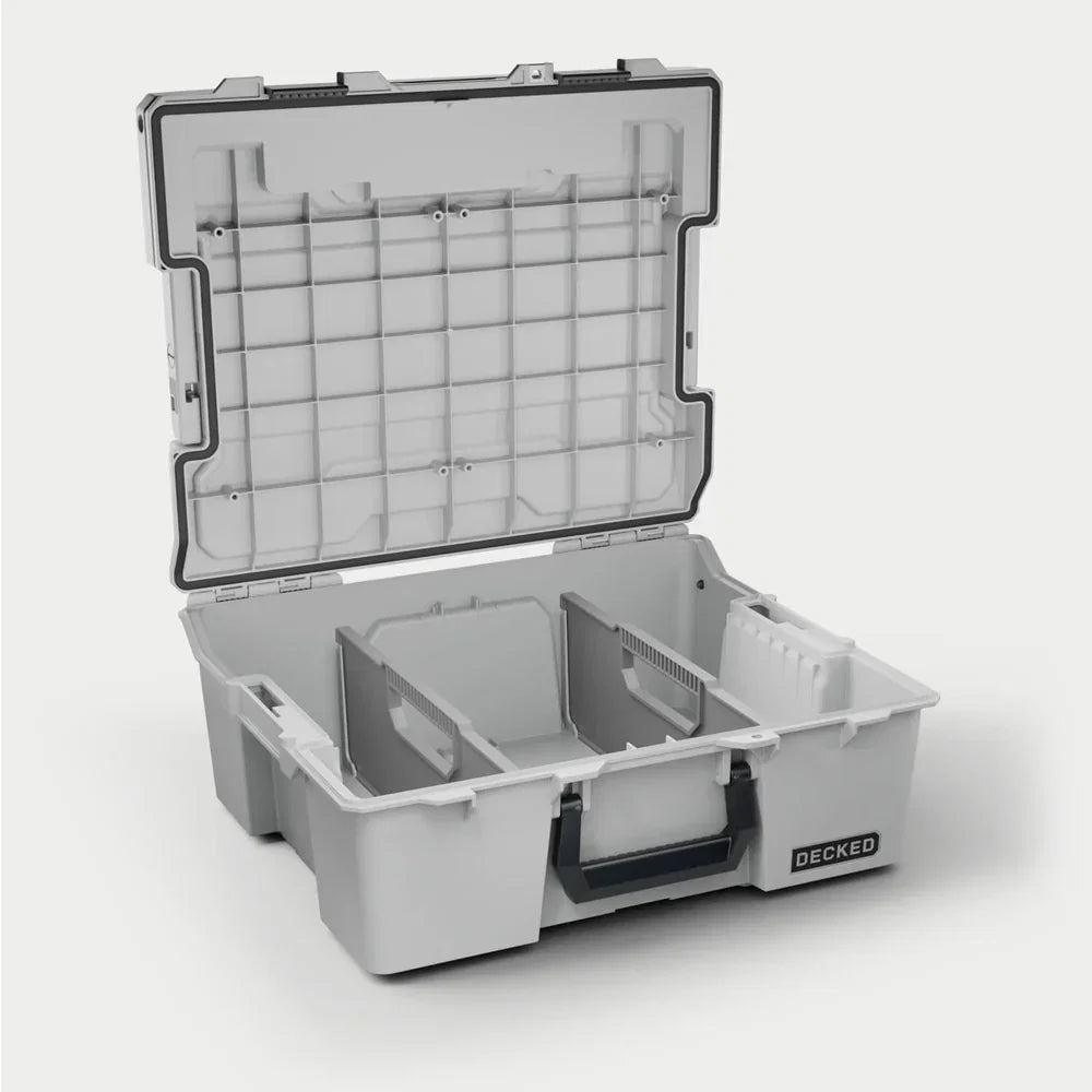 DECKED D-co Case - Halfrack 32, Cool Gray mit schwarzen Verschlüssen