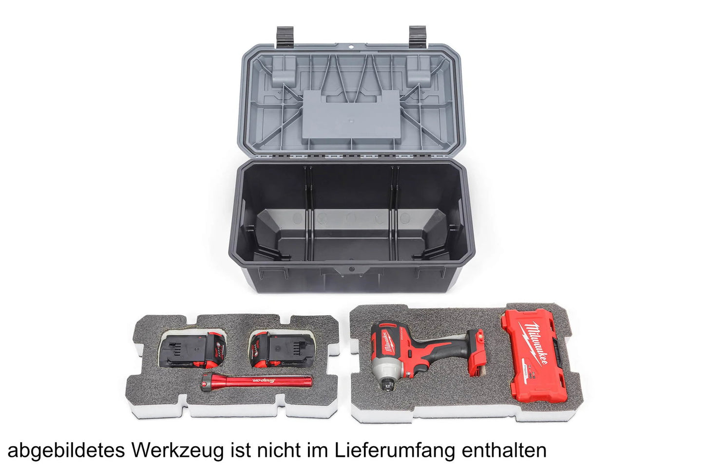 DECKED Crossbox für kleine Schubladen, grau - individueller Schaumstoff