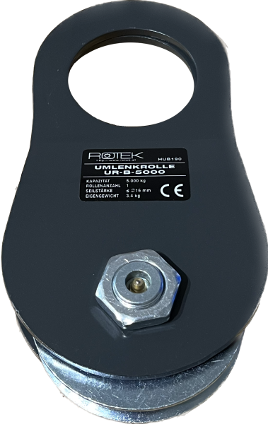 ROTEK Umlenkrolle 10.000kg Bruchlast mit CE, für Seildurchmesser 10-16mm