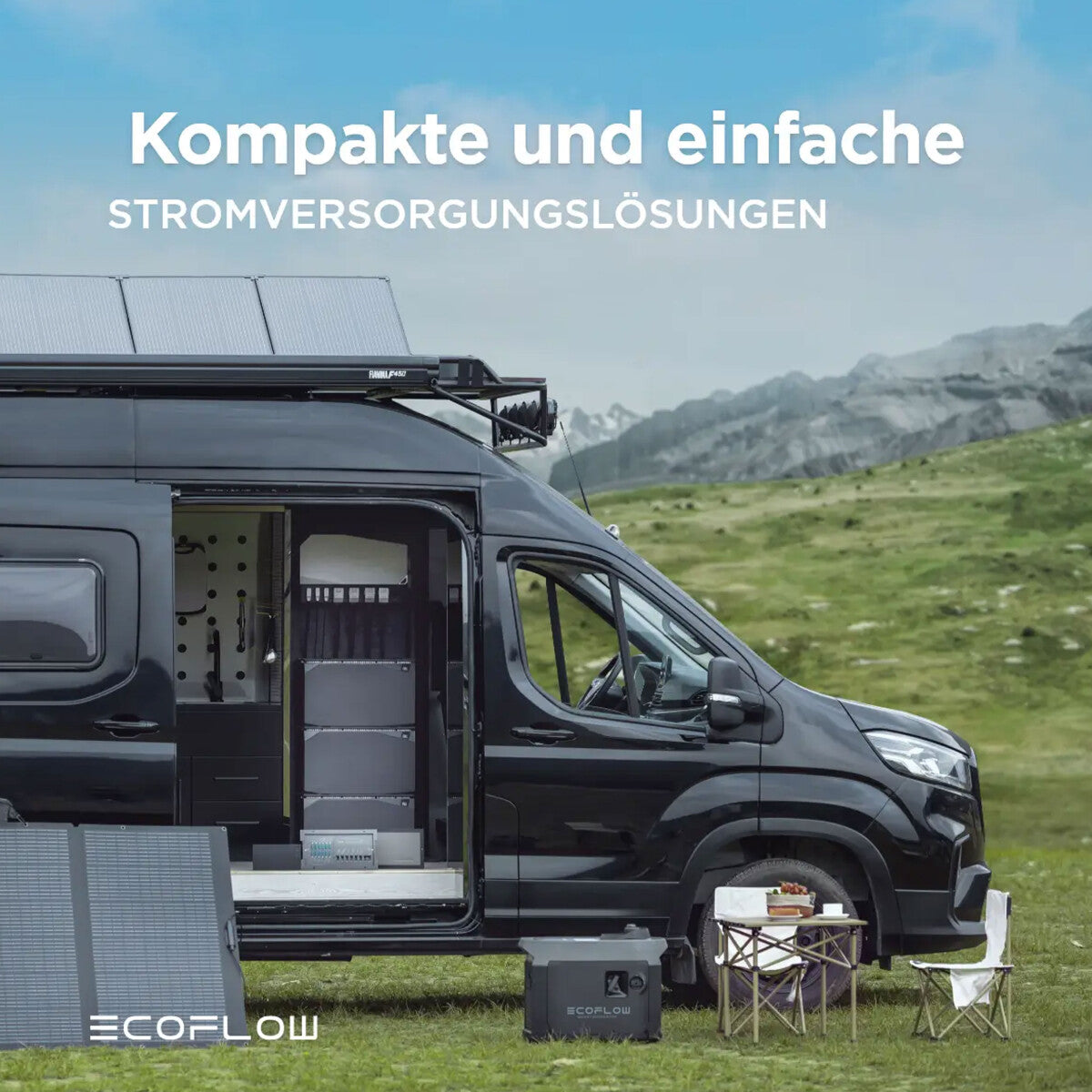 EcoFlow Independence Kit mit Power Hub, Distribution Panel, Monitor, Kabelpaket und Akku im Set 5 kWh