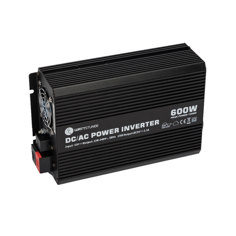 WATTSTUNDE® 600 W / 1200 W 12 V Sinus Spannungswandler WS12/600SI