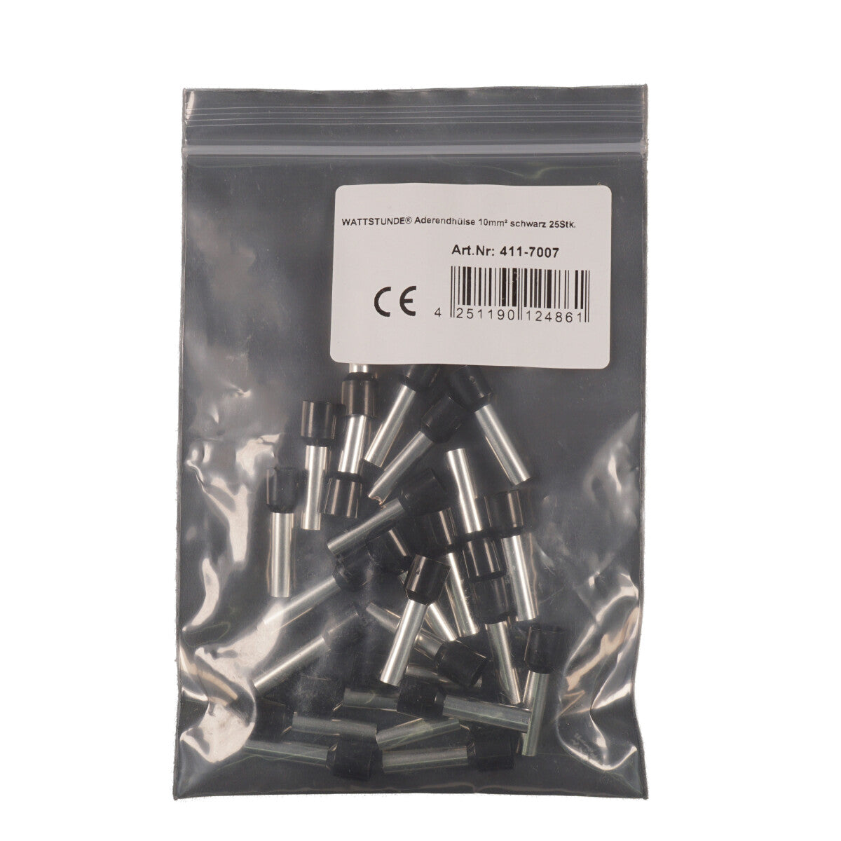 WATTSTUNDE® Aderendhülse 10 mm² schwarz 25 Stk.