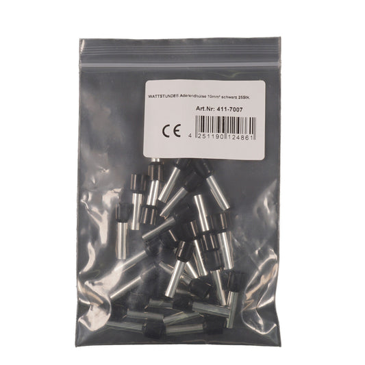 WATTSTUNDE® Aderendhülse 10 mm² schwarz 25 Stk.