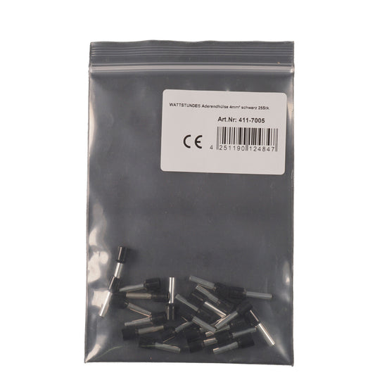 WATTSTUNDE® Aderendhülse 4 mm² schwarz 25 Stk.
