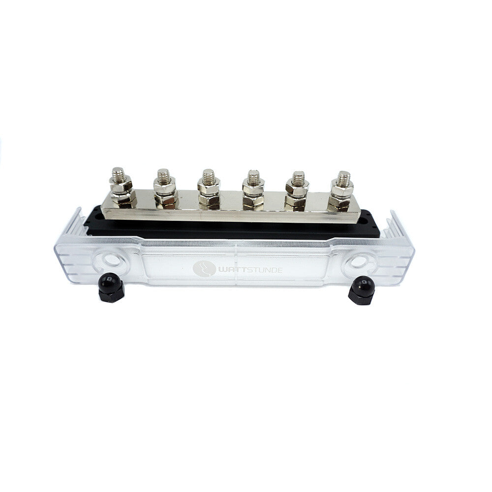 WATTSTUNDE® Busbar 6xM8 450 A / 70 V schwarz