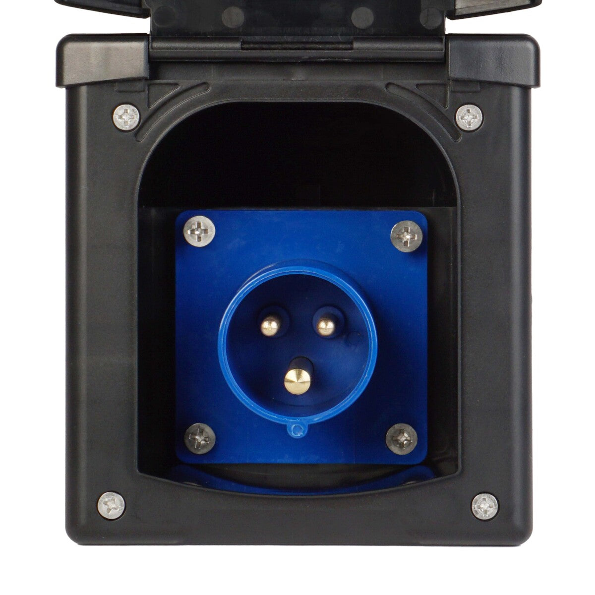 WATTSTUNDE® CEE-Einbausteckdose schwarz mit Magnetklappe, 16A