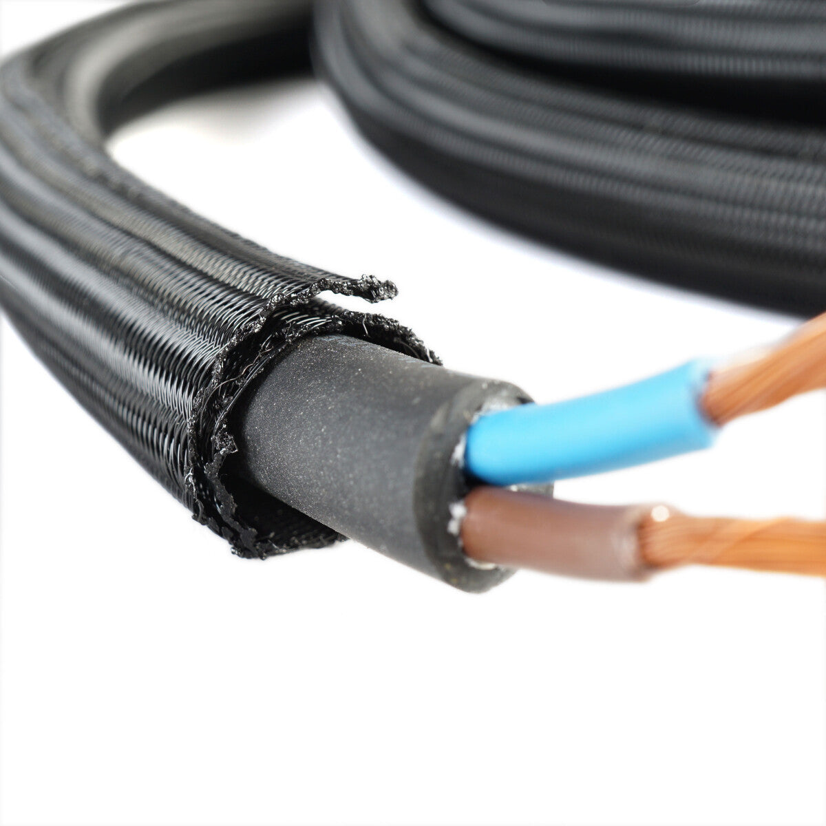 WATTSTUNDE® Geflechtsschlauch offen 19 mm schwarz 5 Meter