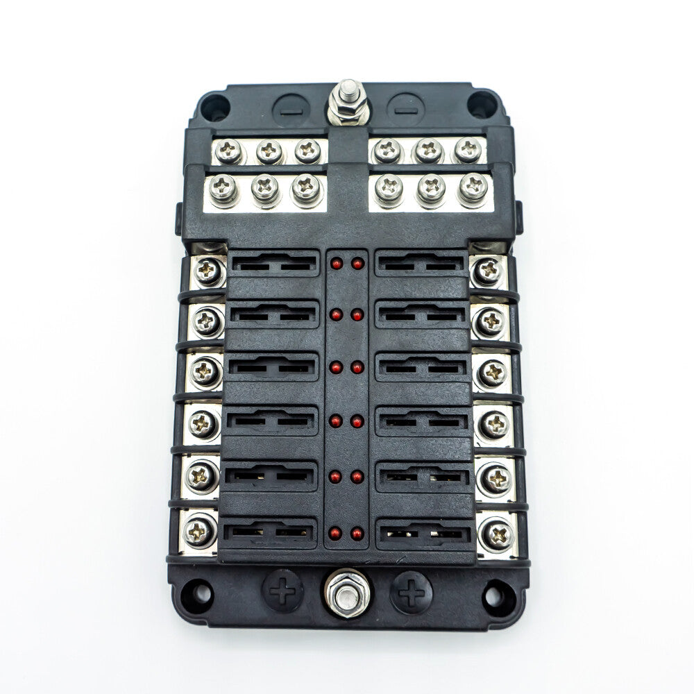 WATTSTUNDE® Plus Distributor 12 mit je 4 x 5 A, 10 A, 15 A, 20 A Flachsicherungen