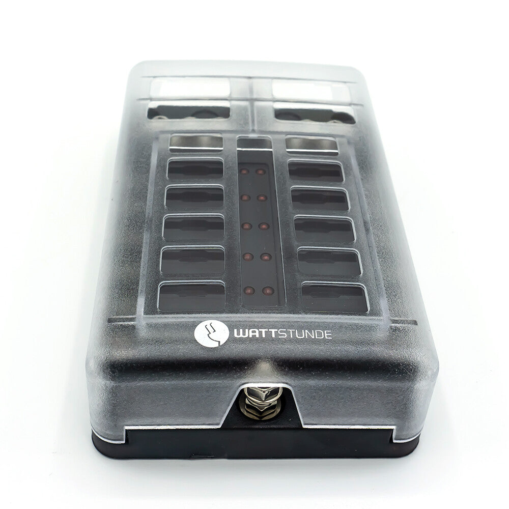 WATTSTUNDE® Plus Distributor 12 mit je 4 x 5 A, 10 A, 15 A, 20 A Flachsicherungen