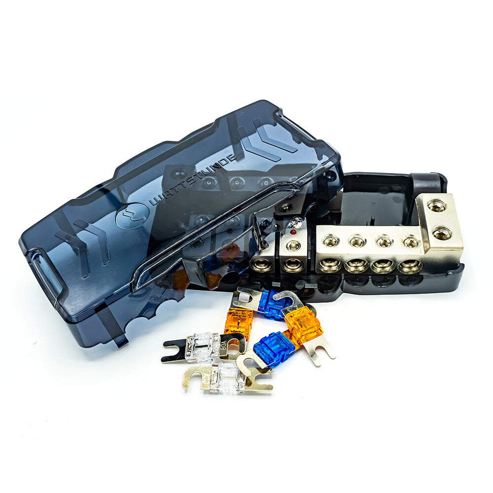 WATTSTUNDE® Plus Distributor 4 mit je 2 x 40A, 60A, 80A AFS Hochlastsicherungen