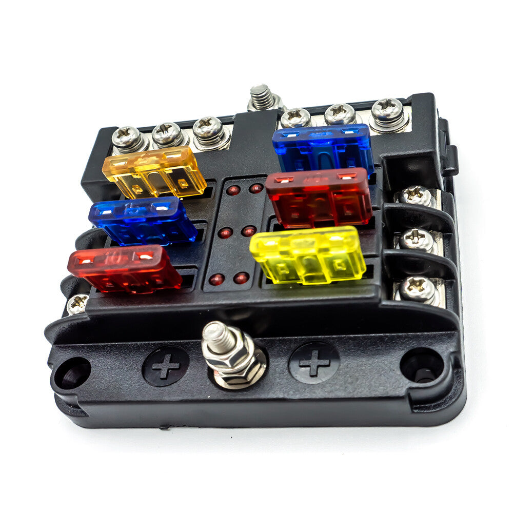 WATTSTUNDE® Plus Distributor 6 mit je 2 x 5 A, 10 A, 15 A, 20 A Flachsicherungen