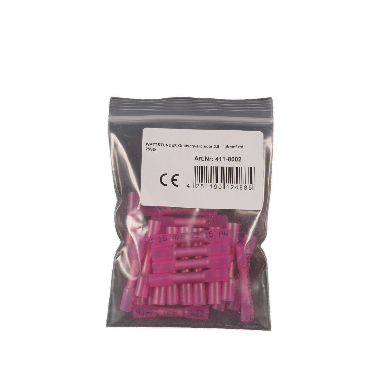 WATTSTUNDE® Quetschverbinder 0,5 - 1,5 mm² rot 25 Stk.