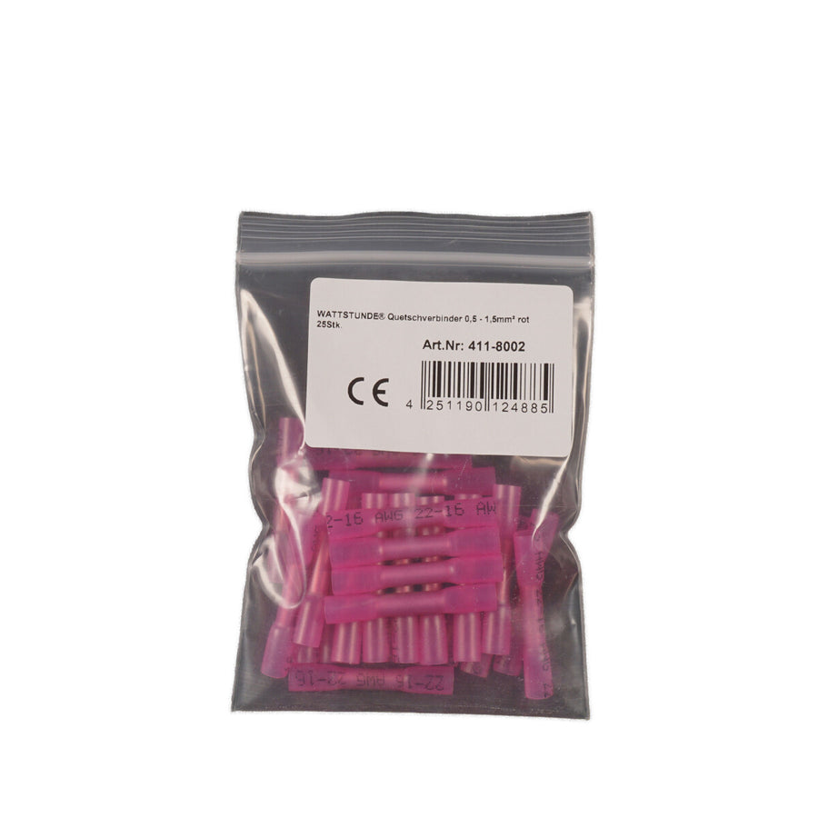 WATTSTUNDE® Crimp Connectors 0.5 - 1.5 mm² red 25 pcs.